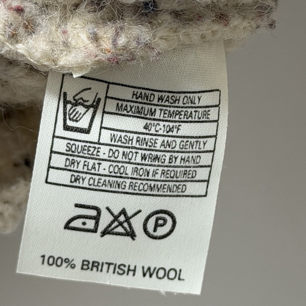 Vintage Acorn Heavy British Wool Cable Knit Fisherman Sweater Size M Off‎ White - Picture 7 of 10